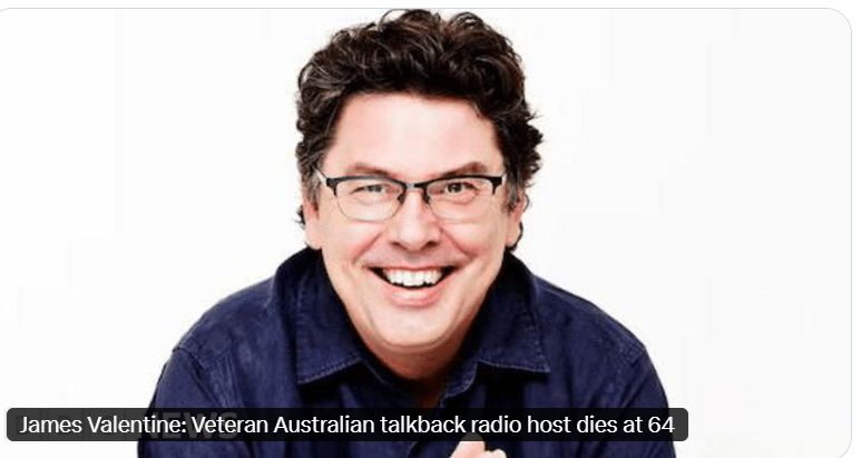 Veteran Australian talkback radio host James Valentine dies at 64